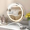 Costway 16" Round Makeup Vanity Mirror 3 Color Dimmable Lights Memory Function Black/Gold/White